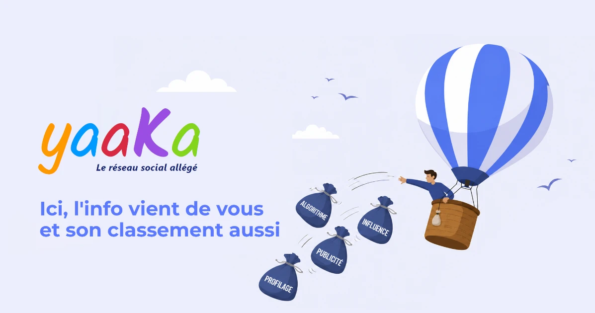 Capture d'écran du site yaaKa, le réseau social allégé